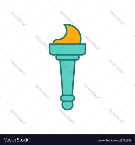 Fire statue of liberty isolated torch landmark Vector Image