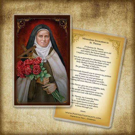 St. Therese of Lisieux D Prayer Card Prayer card | Etsy