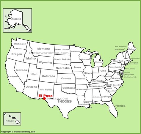 El Paso location on the U.S. Map - Ontheworldmap.com