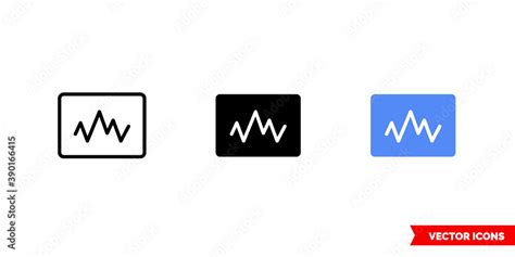 Frequency icon of 3 types color, black and white, outline. Isolated ...