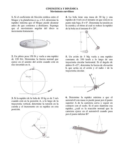 Repaso Cy D Ejercicios Para Practicar Cinem Tica Y Din Mica