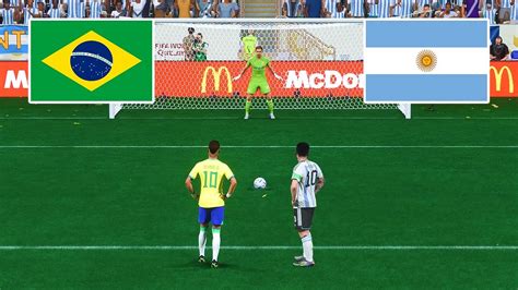 Brazil Vs Argentina Neymar Vs Messi Penalty Shootout World Cup Final Fifa 23 Gameplay Pc