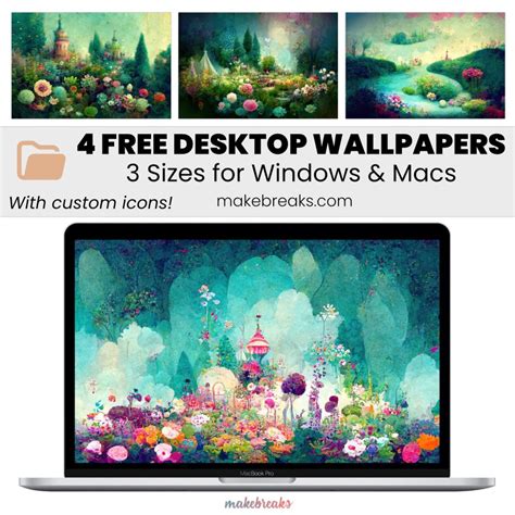 Whimsical Garden Wallpaper SET 2-2 - Free Aesthetic Desktop Organizers ...