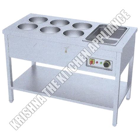 Commercial Cooking Range Stainless Steel Round Bain Marie Counter