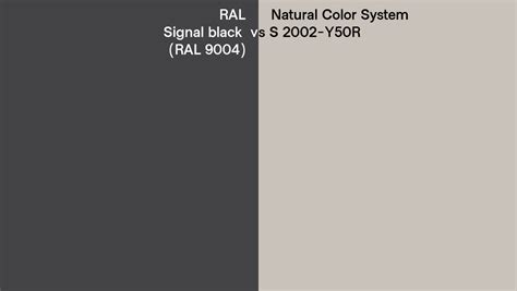 Ral Signal Black Ral 9004 Vs Natural Color System S 2002 Y50r Side By