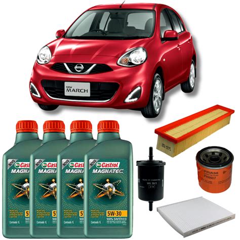 Kit Troca De Leo Castrol W Para Nissan March Filtros Fast Oleo