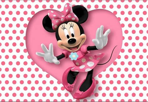 7x5FT Rosa Minnie Dance Polka Dots amor corazón forma personalizado