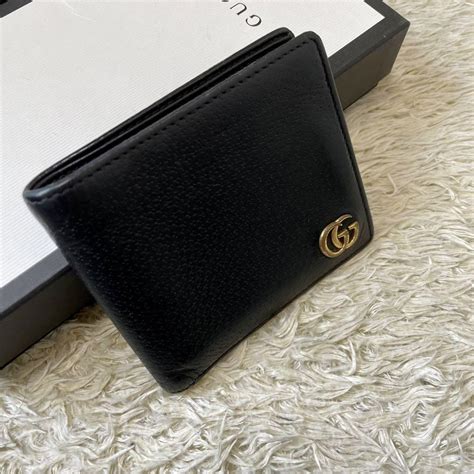 Gucci グッチ マーモント 二つ折り レザー ゴールド金具