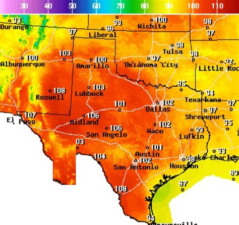 Texas Weather Map Temperature - Davine Gabriella