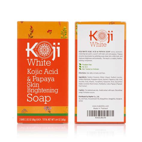 Kojic Acid And Papaya Skin Lightening Soap 80g 2 Bars Natural