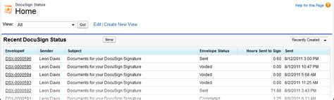 View the Status of Groups of Envelopes