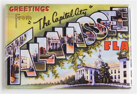 Greetings From Tallahassee Florida Fridge Magnet Style A Etsy