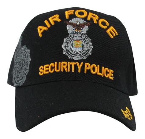 Us Warriors Us Air Force Security Police Baseball Cap One Size Black United States Air