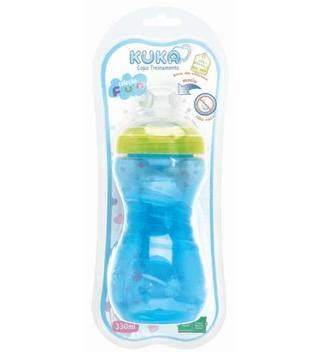 Copo De Treinamento Infantil Bico Silicone Azul 330ml Kuka Copo De