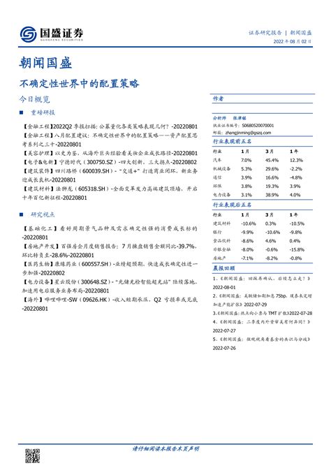 不确定性世界中的配置策略 洞见研报 行业报告