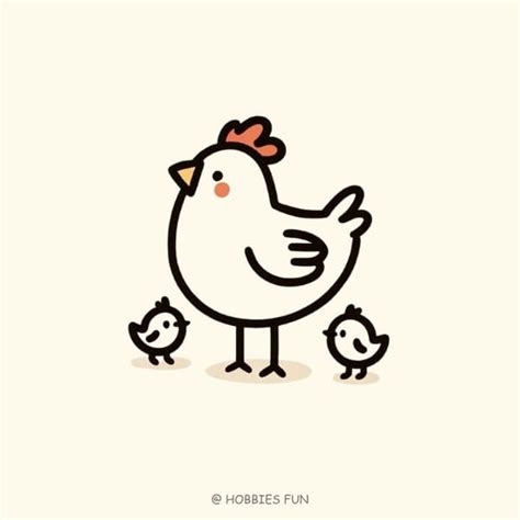 🐤36 Easy Cute Chicken Drawing Ideas