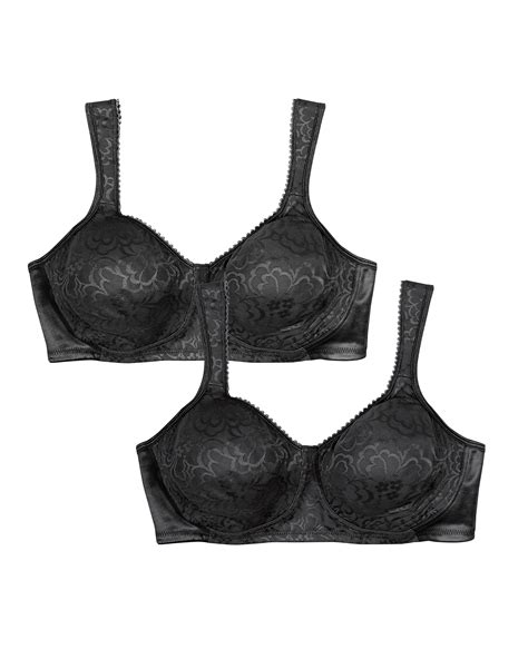 Playtex 18 Hour Ultimate Lift And Support Wireless Bra 2 Pack Black