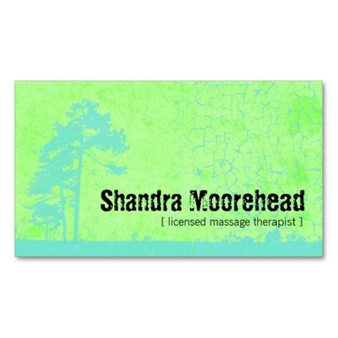 Grunge Fresh Green Massage Therapist Business Card Zazzle Stylish