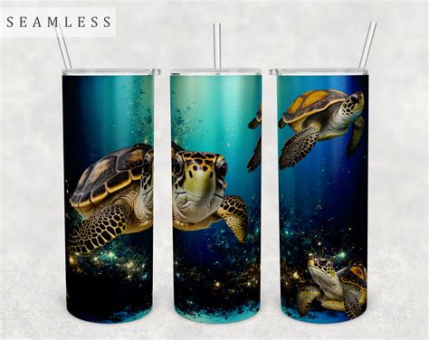 Sea Turtles Tumbler Wrap 20 Oz Skinny Tumbler Sublimation Design PNG