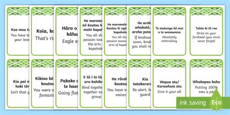 Te Reo Māori kīwaha Flashcards Te Reo Maori English Māori Phrase Book