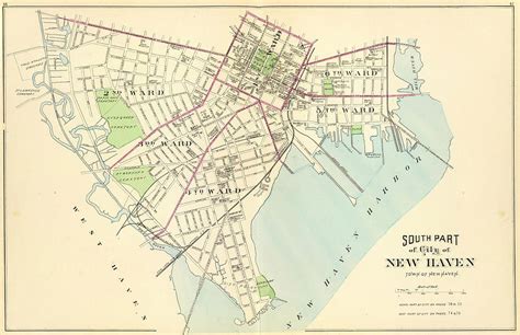 Vintage Map of New Haven Connecticut - 1893 Drawing by CartographyAssociates - Fine Art America