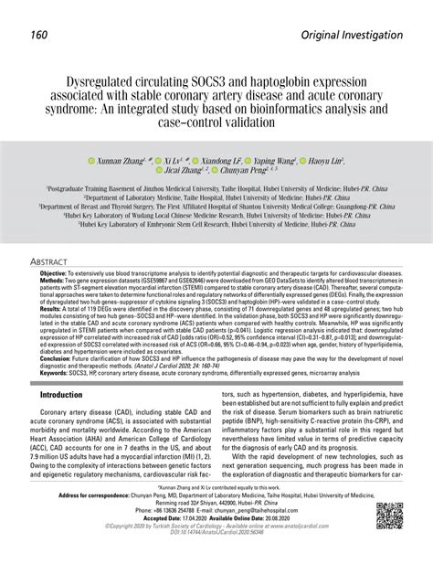 PDF Dysregulated Circulating SOCS3 And HP Expression Associated With