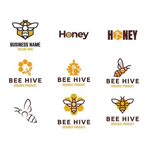 bee hive logo design set  vector art  vecteezy