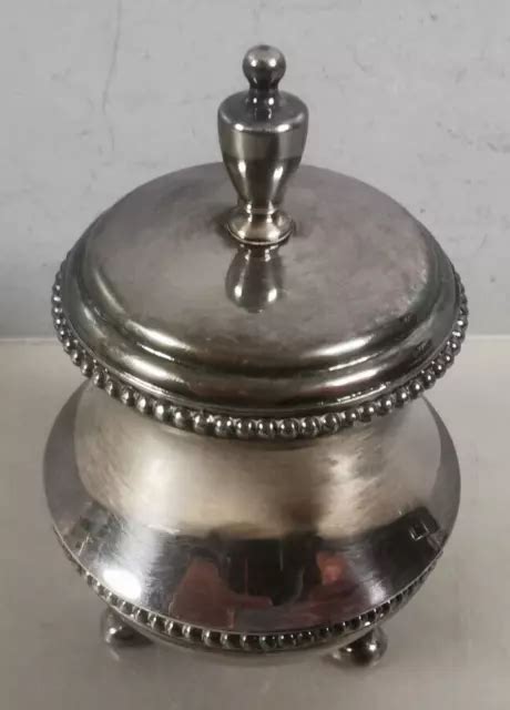 Ancien Briquet De Table A Gaz Metal Argente Marque Ronson Silver Plated