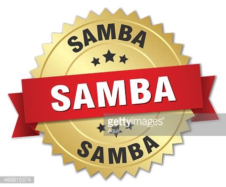 Samba D Gold Badge With Red Ribbon Vector Image Royalty Free