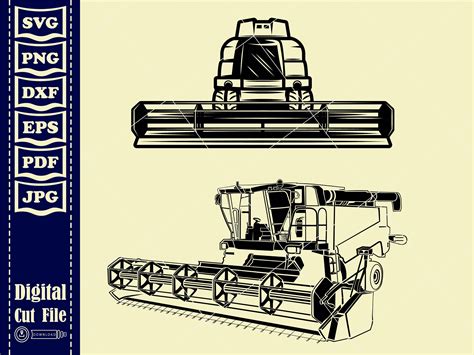 Combine Harvester Svg Farm Svg Combine Svg Combine Clipart Etsy