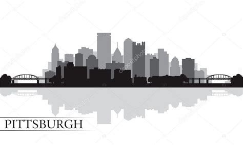 Pittsburgh city skyline silhouette background Stock Vector Image by ...