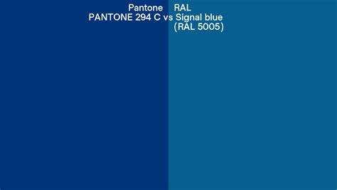 Pantone 294 C Vs RAL Signal Blue RAL 5005 Side By Side Comparison