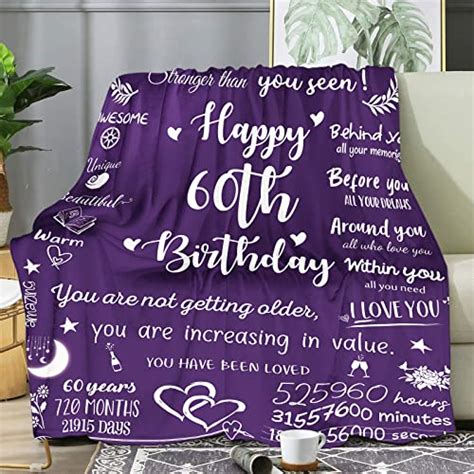 60th Birthday Ts For Women Blanket Happy 60th Birthday Decorations Women Throw Blanket