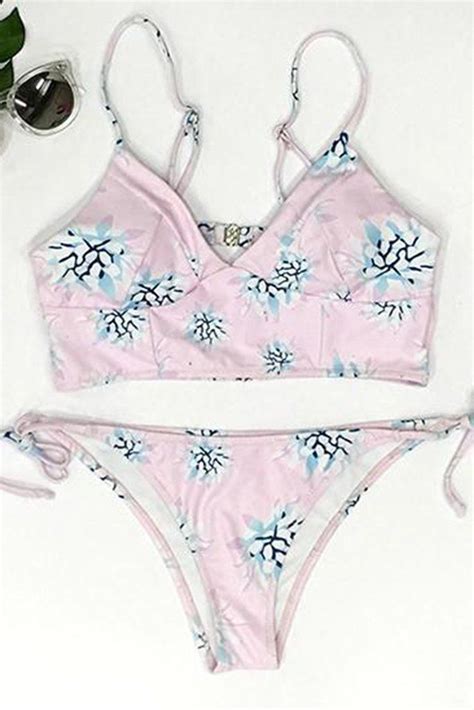 Cupshe Light As A Feather Floral Bikini Set Trajes De Ba O C Trajes