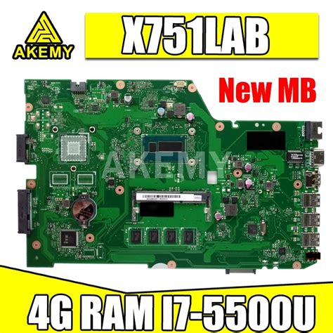 X751LAB MAIN BD 4G I7 5500U Mainboard REV 2 5 For Asus X751L X751LAB