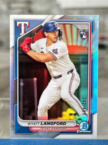 Wyatt Langford Bowman Chrome Rookie Rc Refractor Rangers