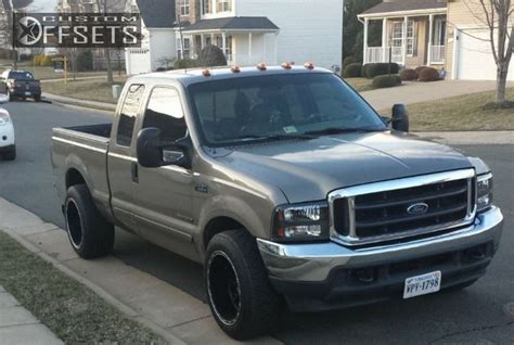 Wheel Offset 2002 Ford F 250 Super Duty Aggressive 1 Outside Fender Dropped 1 3 Custom Rims