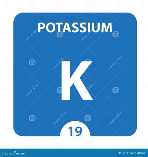 Potassium Symbol Sign Potassium With Atomic Number And Atomic Weight