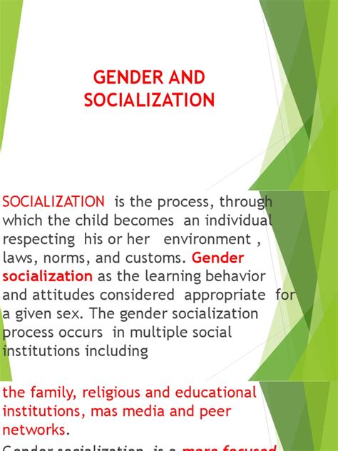 Gender And Socialization Pdf Socialization Gender Role