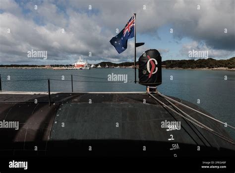 HMAS Rankin, a Collins Class submarine is seen at HMAS Stirling in ...