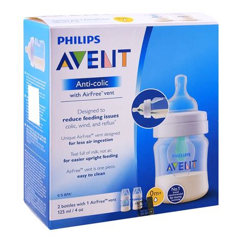 Buy Avent Anti Colic Feeding Bottle 2 Pack 0m 125ml 4oz Scf810 24