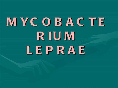 Mycobacterium Leprae Ppt