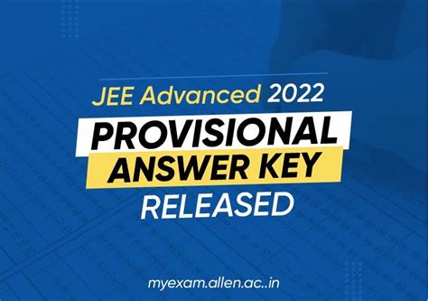 Provisional Answer Key Released JEE Advanced 2022 Archives My Exam