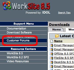 support imanage worksite filesite