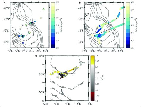 Concentration Of Chlorophyll A Chl A At The Surface Measured By A Download Scientific