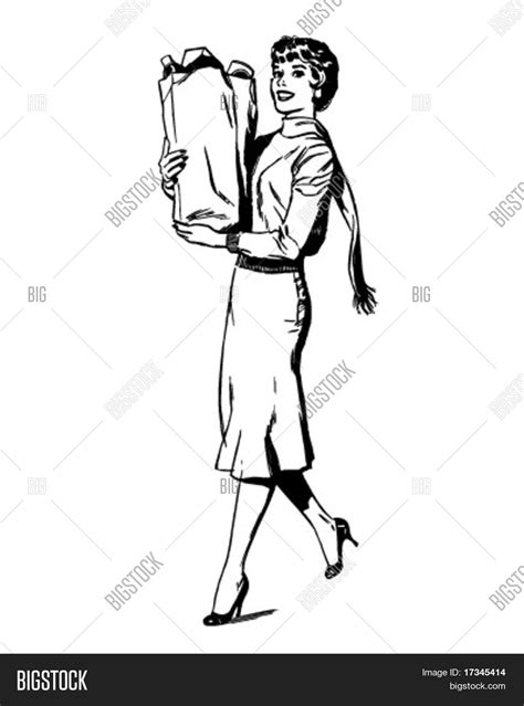 Woman Shopping - Vector & Photo (Free Trial) | Bigstock