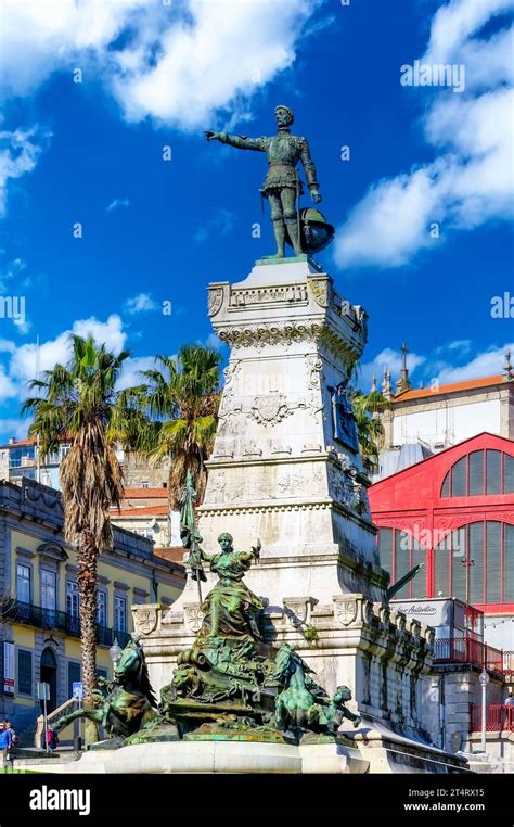 Porto Portugal Monument For Prince Henry The Navigator Stock Photo