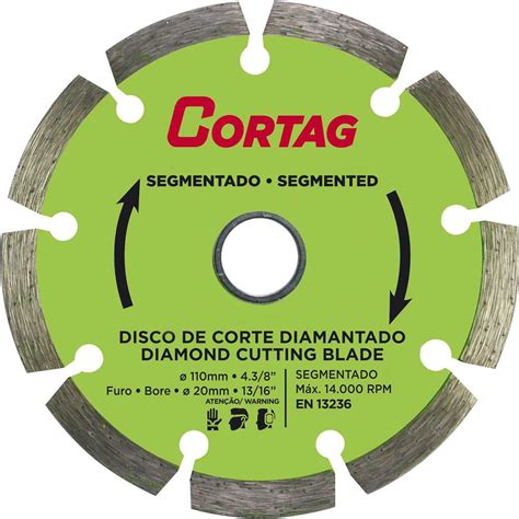 Disco De Corte Diamantado Segmentado Mm Furo Mm Cortag