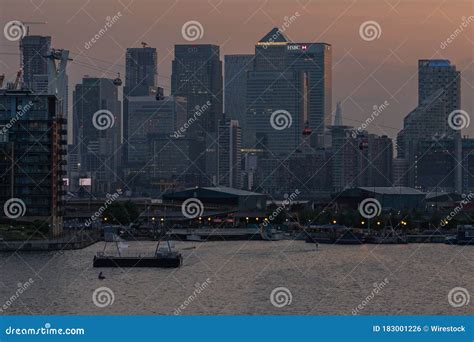 Aerial Shot of the Skyline of Canary Wharf, London Editorial Photo - Image of crown, bridge ...