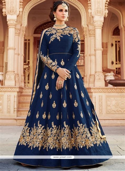 Buy Blue Anarkali Suit In Stock